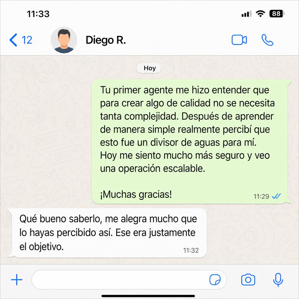 Mensaje de alumno sobre el método