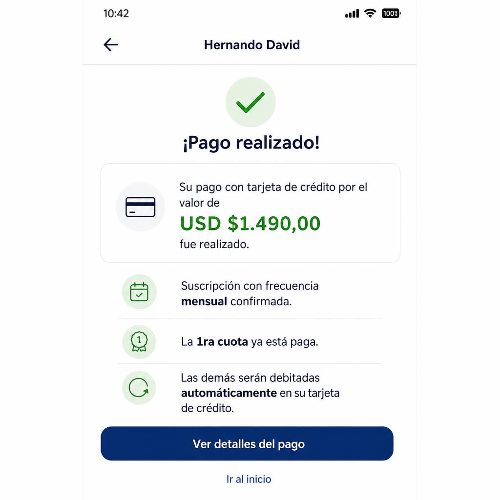 Comprobante de pago recibido
