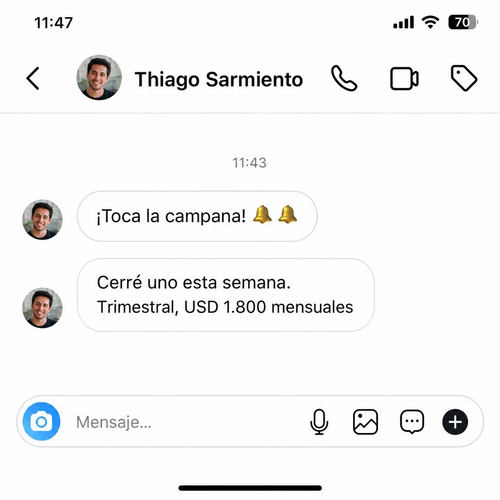 Mensaje: cerré un contrato esta semana